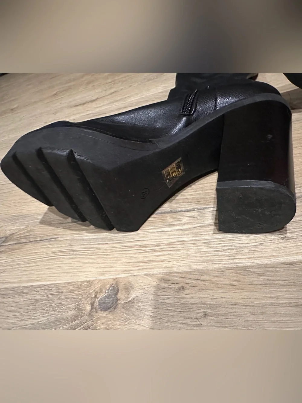 Free People Oakland Vegan Leather OTK Platform Boots Black 6.5